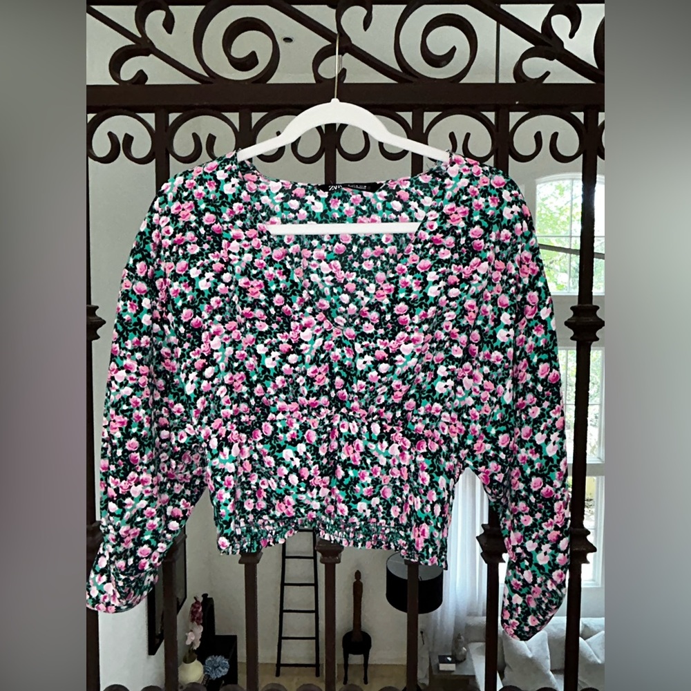 Zara floral blouse